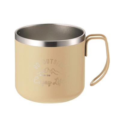 Кружка Captain Stag Двойная из нержавеющей стали с вакуумной изоляцией, сохраняющая 350 мл, бежевая Monte (КАПИТАН ОЛЕНЬ) Горячий/Холодный UE-3557