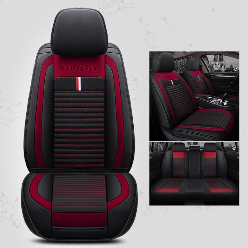 Универсальные чехлы на автомобильные сиденья, комплект чехлов на передние и задние сиденья, кожаная подушка, защитный коврик для автомобильных кресел, автомобильные аксессуары, четыре сезона