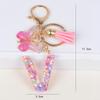 Розовый брелок с пайетками, подвеска с буквой, серьги-шармы