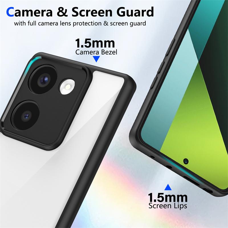 Роскошный Противоударный Прозрачный Чехол для Телефона Для Xiaomi Poco M6 Pro 4G M5s X5 X6 X7 F6 F7 Pro C65 C75 Силиконовый Бампер Броня Жесткая ПК Крышка