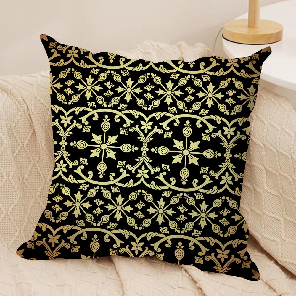 Gold European Style Retro Cushion Cover Silky Short Plush Invisible Zipper Dustproof Sofa Pillow Case for Home Decor