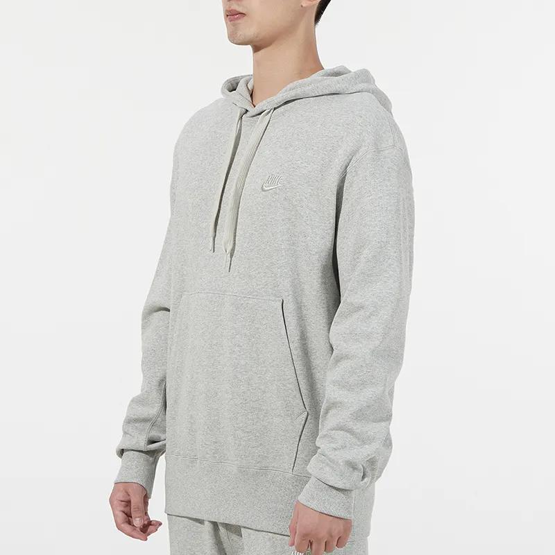 Nike Sweatshirts Men's Light Gray Hooded Moderate Regular (Unisex) Sweatshirts DA0024 050