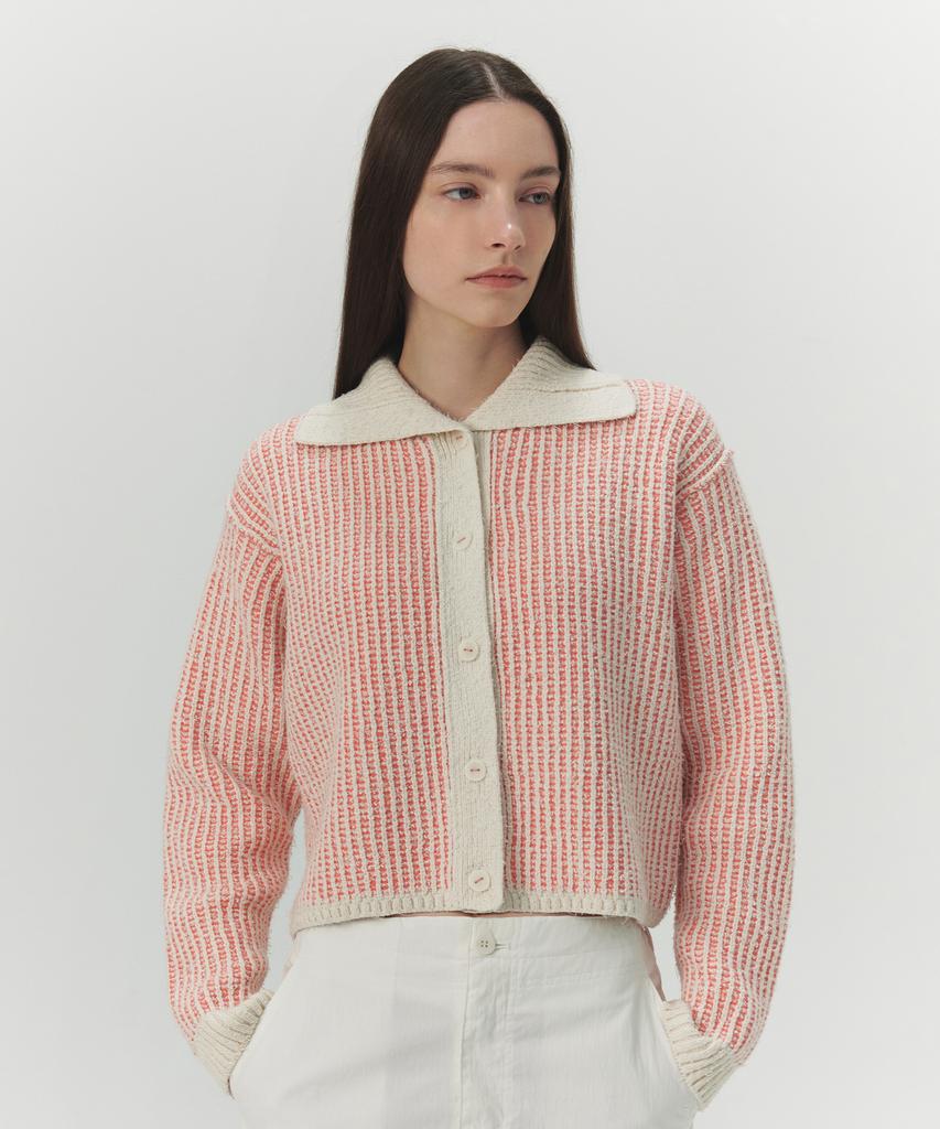 Levar Tucking Reversible Knit Cardigan - Orange