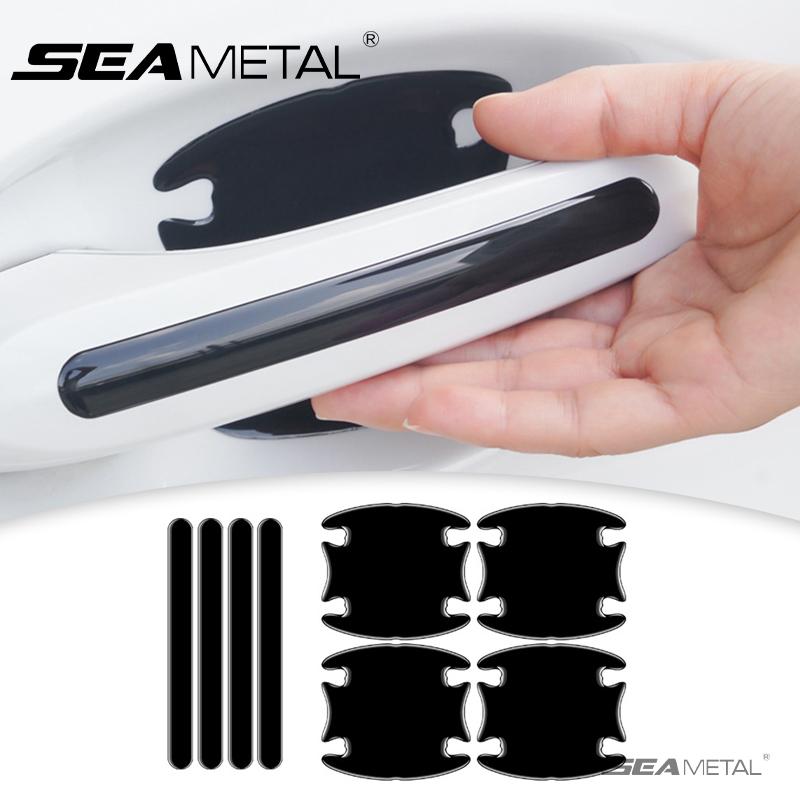 SEAMETAL 8 шт. Накладки на ручки дверей автомобиля, защита от царапин, защитные наклейки для автомобиля, противоударная защитная полоса для ручки автомобиля, внешние детали