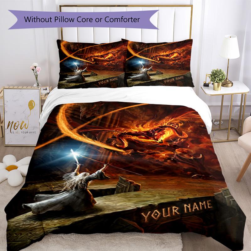 Lord Rings Customize Your Name Duvet Cover Set Suitable for Bedrooms Soft Bedding Bedroom Decor Birthday/Christmas GiftSpiritual Gift