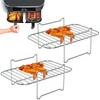 Kitchen Grill Air Fryer Rack for Ninja Dual Air Fryer with Barbecue Sticks for Double Basket Air Fryers Oven Microwave Baking