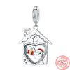 Новый S925 стерлингового серебра теплый семейный дом кулон шарм подходит модный момент браслеты и ожерелья Diy женские ювелирные изделия подарки