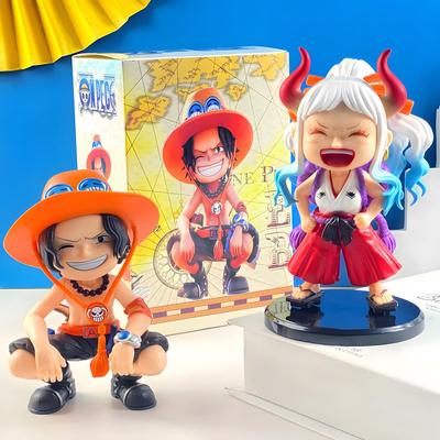 Трендовая GK Расписанная вручную фигурка One Piece Смеющийся Эйс Ямато Украшение для автомобиля