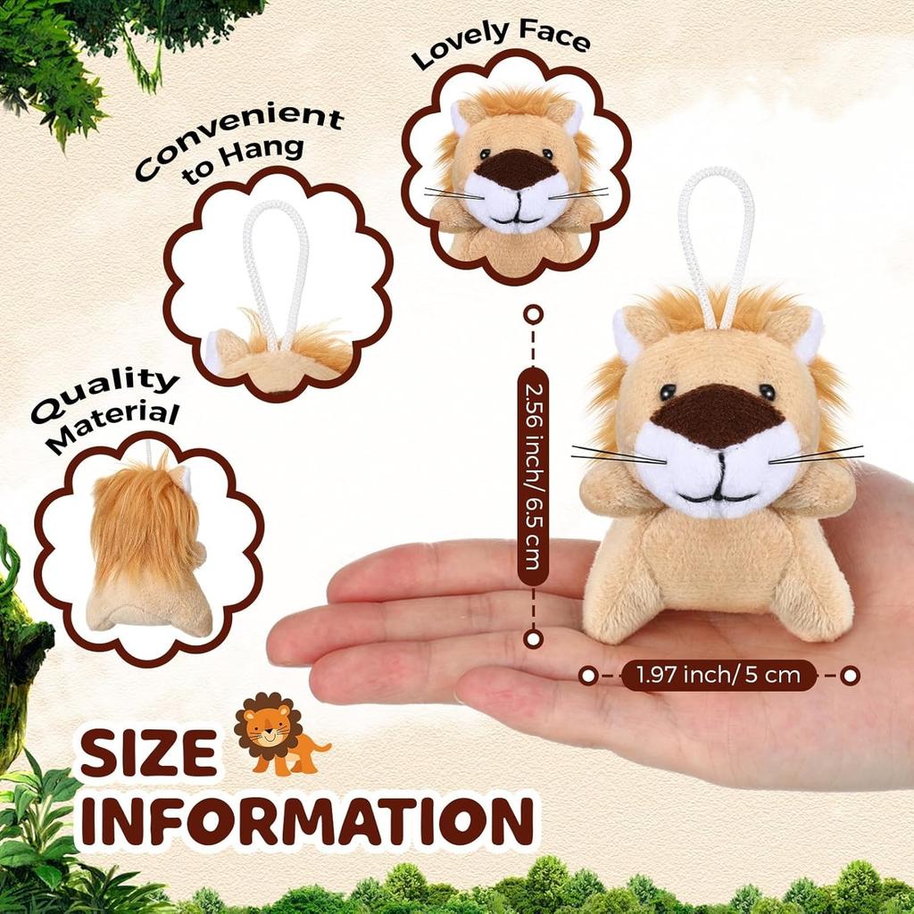 30-100 шт. Мини-плюшевые игрушки в виде животных Льва/Тигра 6,5 см Маленькие мягкие львы/тигры оптом для подарков на вечеринку, призов для класса