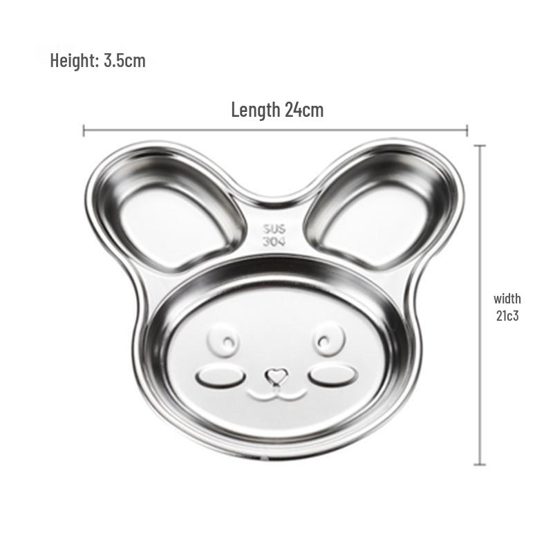 304 Stainless Steel Divided Plate for Children - Ideal for Kids, School Canteens, and Kindergarten Meals