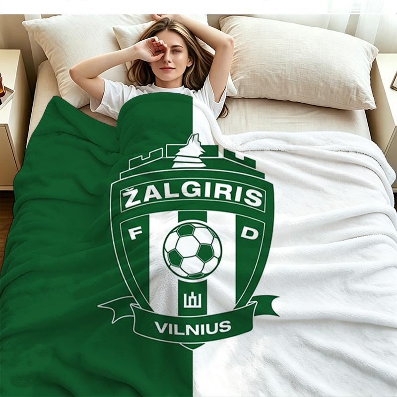 Фланелевое одеяло с принтом FK Zalgiris Высококачественное Теплое Удобное Покрывало для Всех Сезонов Идеально для Подарков Декор Дома