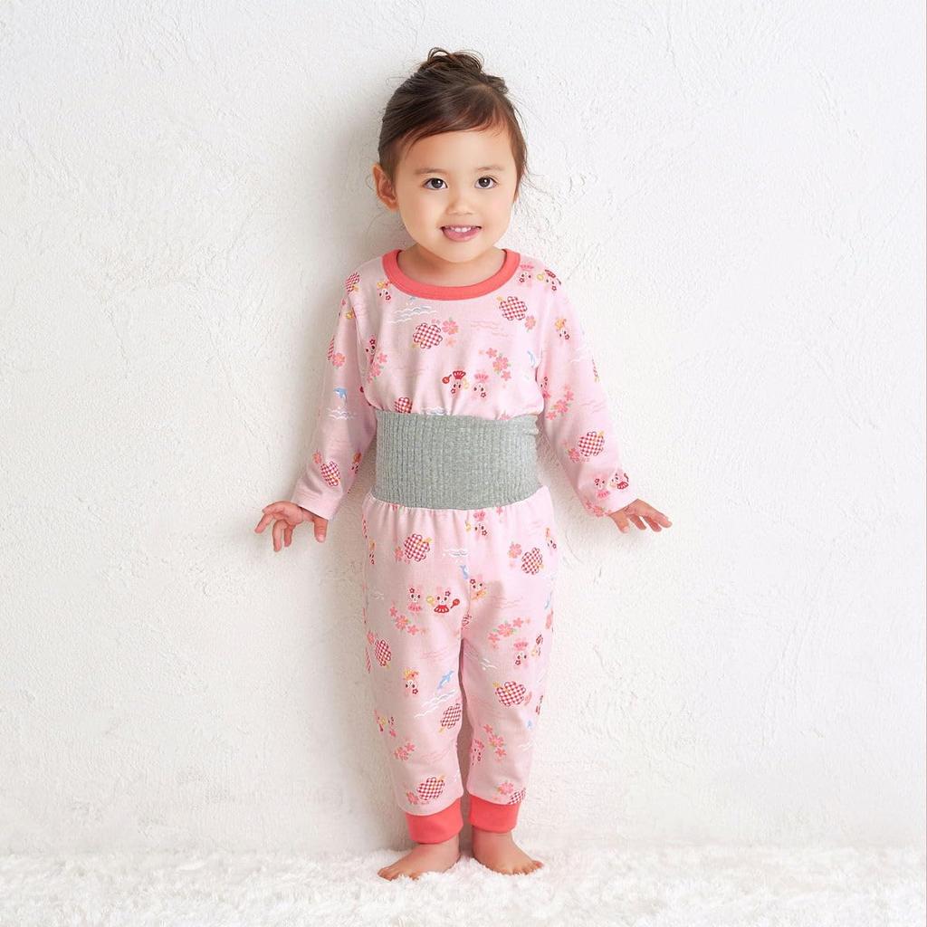 MIKIHOUSE HOT BISCUITS Long Sleeve Pajamas for Boys and Girls, Baby/Kids' Clothing, Pink, 90cm, 70-7340-146