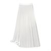 Women Maxi Skirt Elastic High Waist Pleated Skirt Solid Color Smooth Satin A-Line Skirt Work Leisure Wear