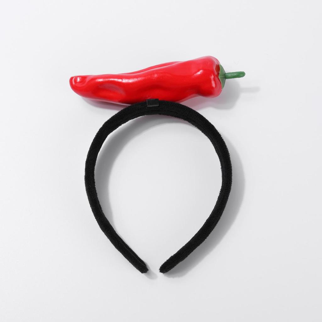 Креативные 3D-ободки для волос с овощами: Аксессуары для волос из моркови, перца, баклажана и зеленых овощей для женщин