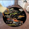Truck Printed Round Rug Carpet Chair Rug Area Rug Entryway Doormats,for Office Chair Living Room Bedroom Kitchen Room.