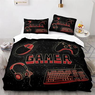 Игровое одеяло Full Queen Полиэстер Игровой контроллер Набор постельного белья Видеоигровой контроллер Одеяло Для мальчиков Подростковая игровая комната Декор