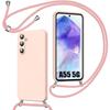 Case - Booling - for Samsung Galaxy A55 5G - Flexible Silicone - Adjustable Cord - Pink