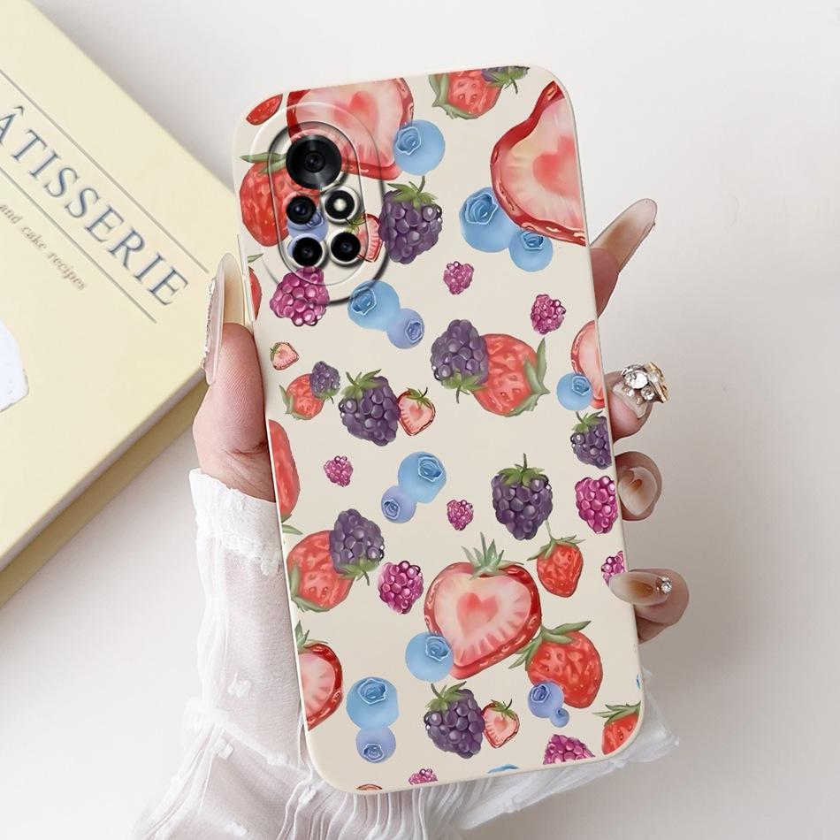 For Huawei Nova 8 8i Beautiful Bow Rose Painting Phone Case For Huawei Nova8 Nova8i Shockproof Soft Silicone Cases