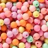 6/8mm Frosted Candy Acrylic Beads - Matte Solid Color, Round with Straight Hole for DIY Handmade Jewelry.