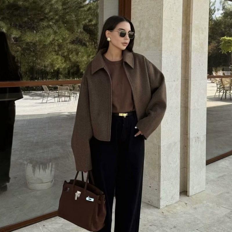 Европейская и американская женская ретро-куртка с лацканами и коротким подолом