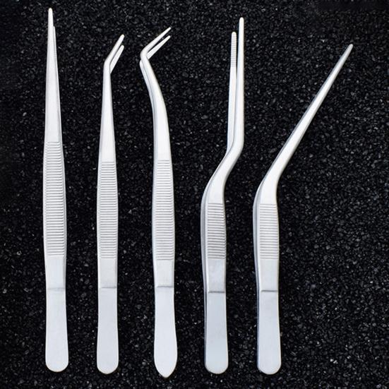 5 шт. Кухонные щипцы из нержавеющей стали для еды, профессиональный набор пинцетов для шеф-повара для точного захвата, для приготовления пищи, выпечки, сервировки, украшения тортов