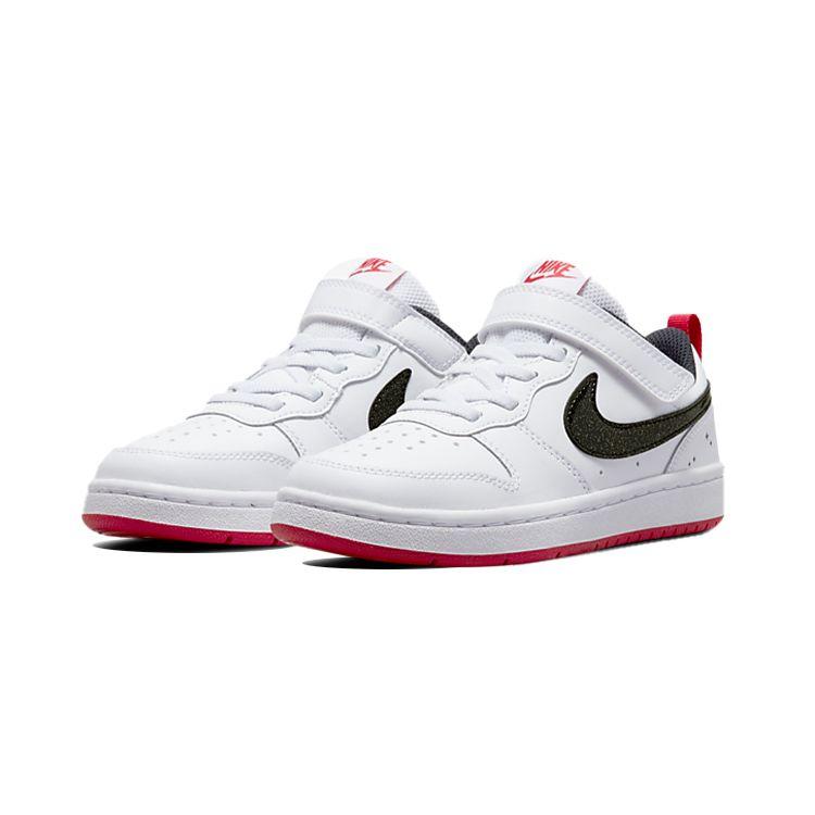 Nike Детские кроссовки Court Borough Low 2 SE PS White Very Berry Черные DM0111-100