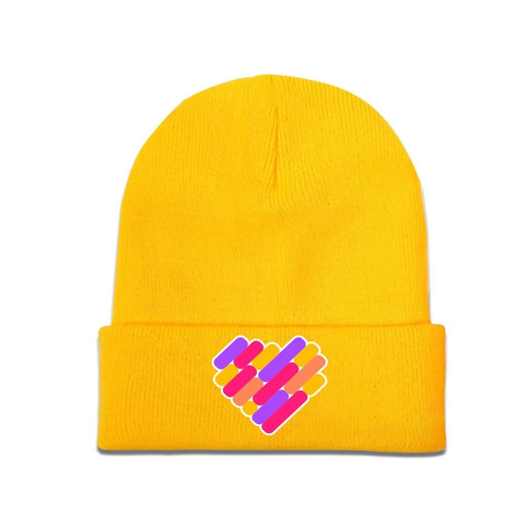 Логотип приложения Likee Likee Heart Радуга Граффити Вязаная шапка Шапочки Осенне-зимние шапки Теплая модная кепка унисекс для женщин унисекс