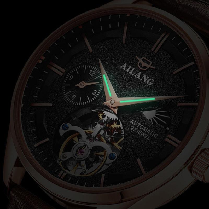 AILANG Новые механические часы, полностью автоматические мужские часы с маховиком, модные мужские часы, водонепроницаемые