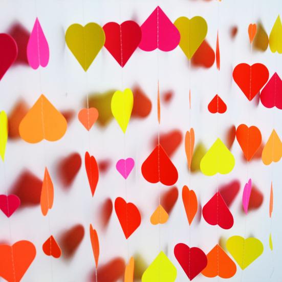 UV Neon Party Decoration Fluorescent Star Heart Circle Dot Garland Glow In The Dark Hanging Streamers Banner for Baby Bridal Shower Birthday Decor