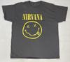 Мужская футболка Nirvana с графическим изображением Happy Face, размер XL, серая, с коротким рукавом, музыкальная