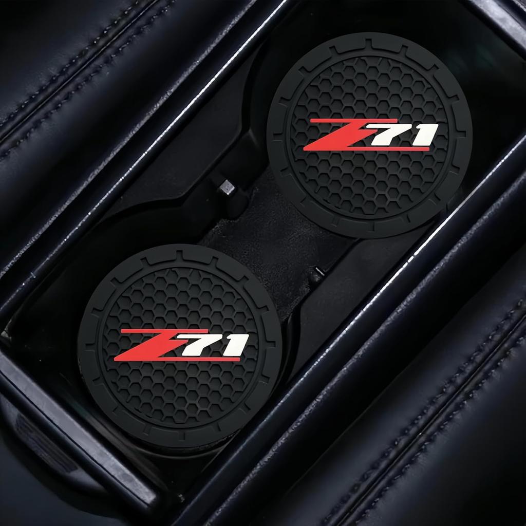 2Pcs for z71 car Cup Holder Coaster 2.75in for Colorado Silverado Interior Accessories (RED)