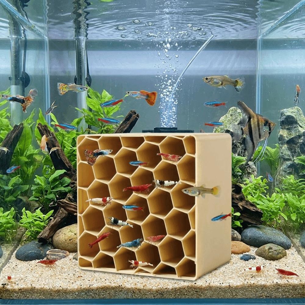 3D-печатная пещера-укрытие для аквариума, натуральный вид, пластиковое укрытие для креветок, полые украшения для аквариума
