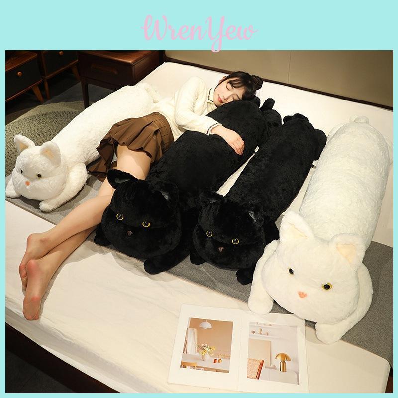 Cozy Black Cat Body Pillow Extra Soft Plushy Doll Perfect For Bedtime And Playtime