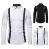 Autumn Men'S Black And White Dot Color Matching Design Long-Sleeved Shirt Men'S Casual Loose Shirt