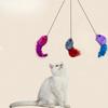 Новая подвесная игрушка для мыши и кошки, саморазвлекающий волшебный инструмент, игрушка для кошки, маленькая мышка, плюшевая игрушка с перьями для кошки, товары для питомцев