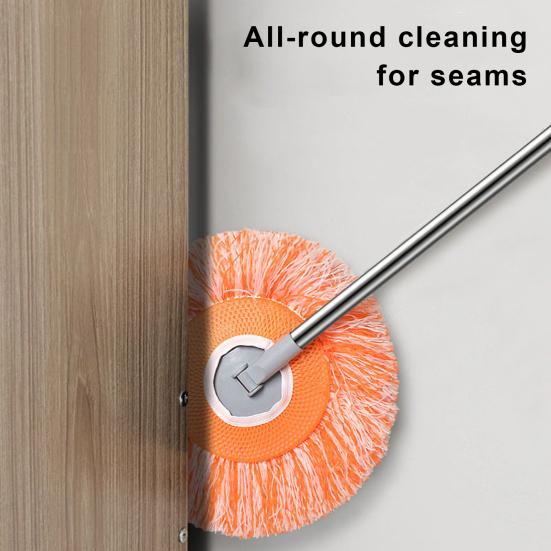 Швабра для уборки углов ванной комнаты, вращающаяся на 360 градусов, швабра из нержавеющей стали для влажной и сухой уборки поверхностей в ванной