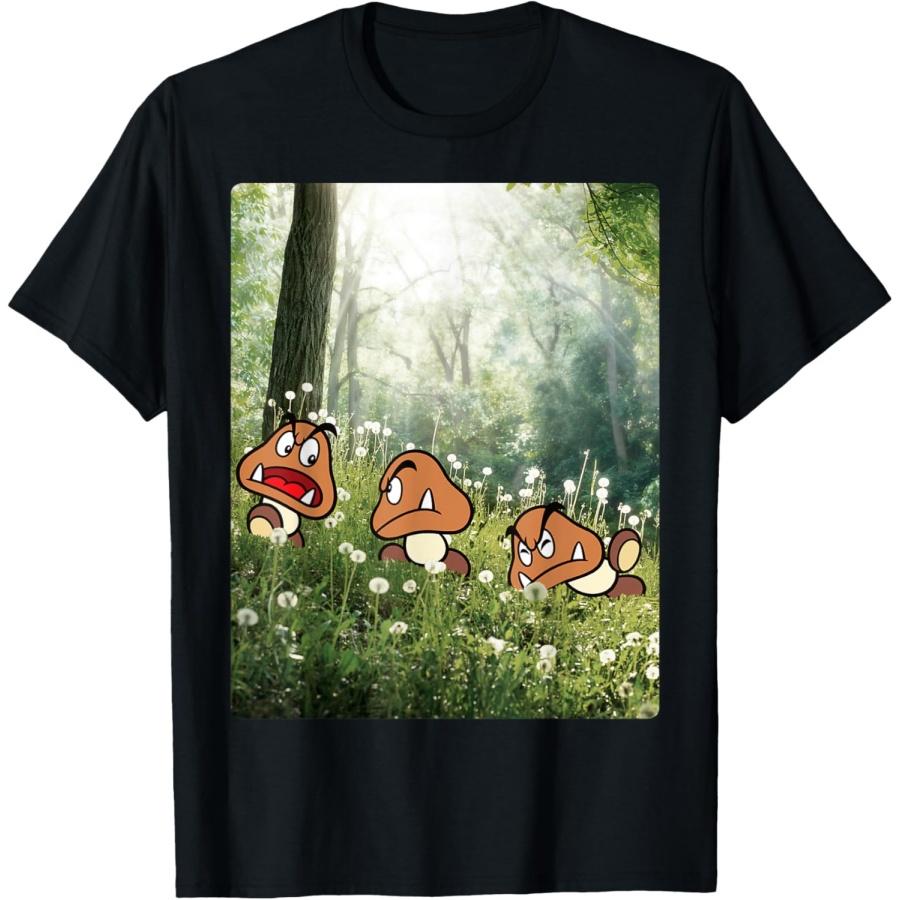 Super Mario Goomba In The Forest Group Shot Portrait T-Shirt