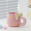 Жаропрочные керамические кружки с бантом, чашка для напитков, милые кофейные чашки для дома