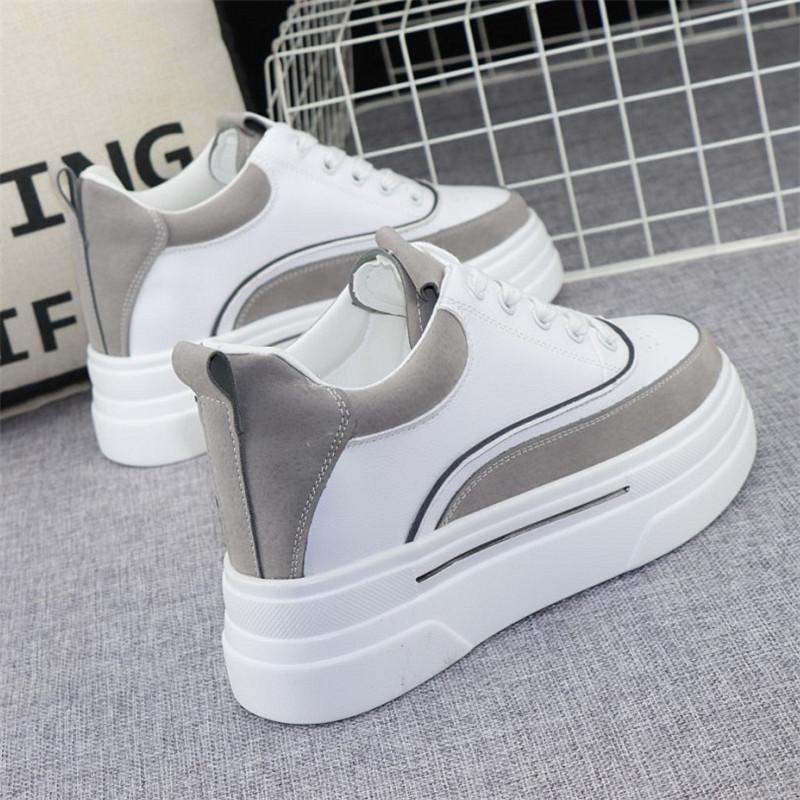 Fashion Thick-soled Pink Sneakers Shoes Women's Spring Lace-up Slim Inner Heightening Shoes 2024 New Casual Sports Shoes Board Shoes