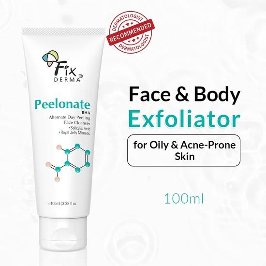 Fixderma Peelonate BHA очищающее средство для лица, отшелушивающее средство, средство для пилинга лица, очищает поры кожи, удаляет прыщи, нормализует жирность кожи, устраняет белые угри - 100 мл