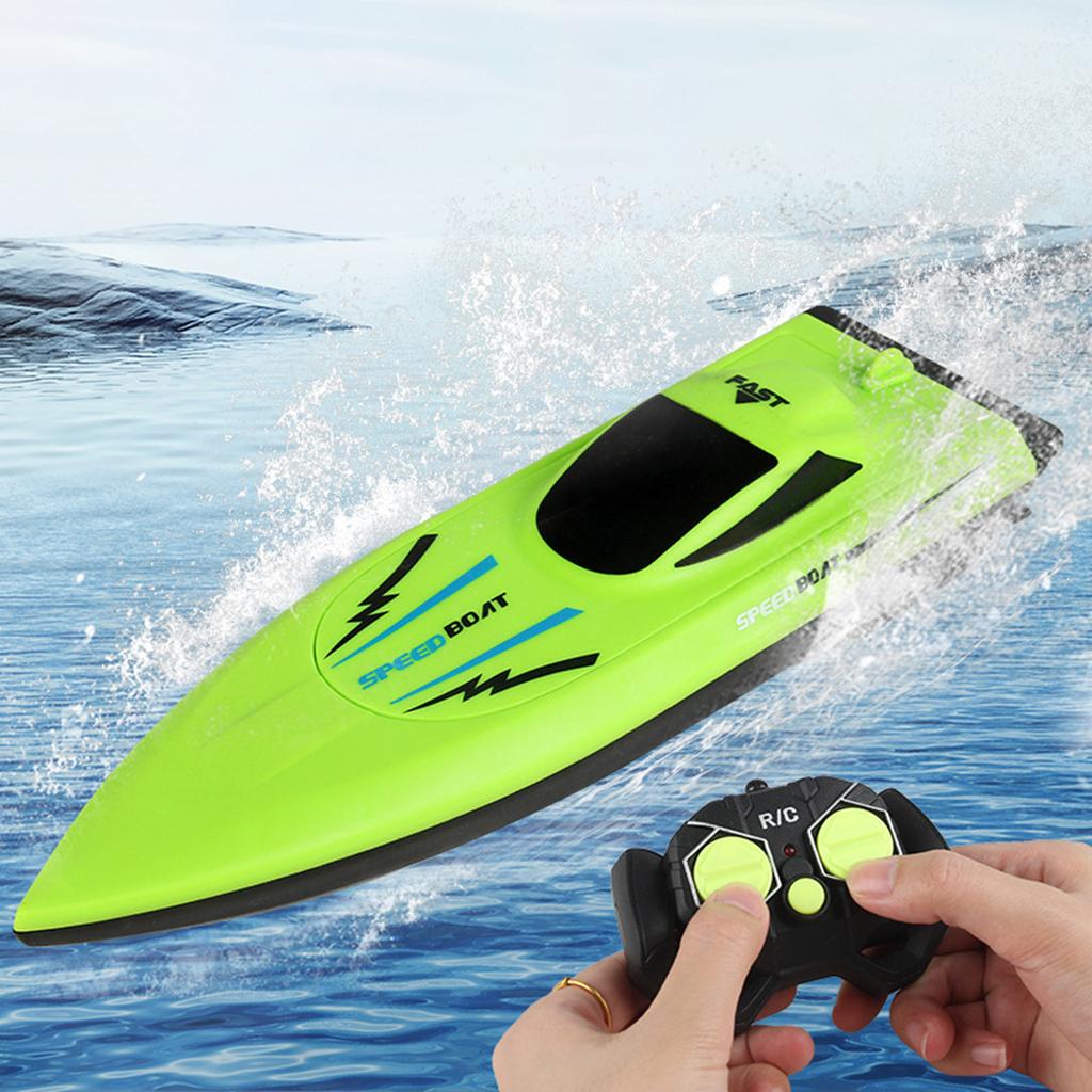 Водный катер с дистанционным управлением, четырехходовой 2.4G катер с дистанционным управлением, перезаряжаемый катер, двухскоростной, электрическая игрушка без батареек