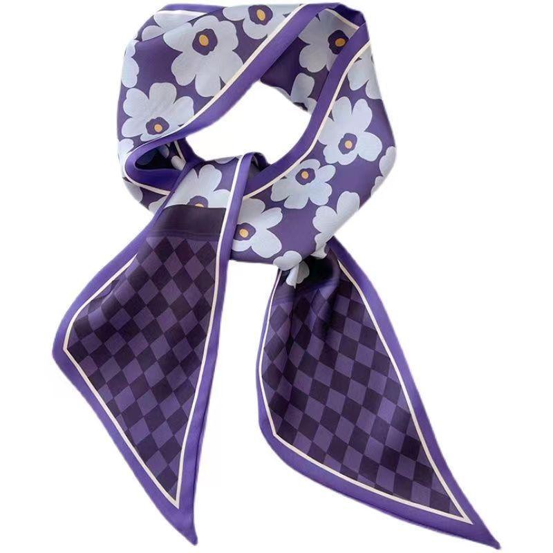 Small Long Ribbon, Silk Scarf, Headband, Streamer, Women's Scarf, White Versatile Tie, French Tie, Strap, Gift Silk Scarf.