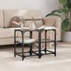 VidaXL Coffee Tables with Black Glass Top 2 Pcs 30x30x45 Cm Steel, Side Table, Living Room Table, Tea Table, End 846001