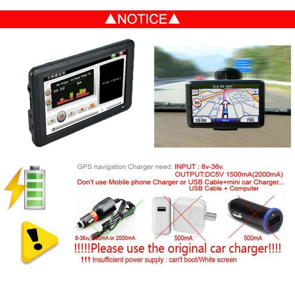 5-дюймовый спутниковый навигатор для автомобиля HGV GPS-навигация Портативные POI Глобальные карты Обновления автомобильного GPS Глобальная карта 20 ГБ