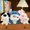 Soft and Cute Stickers Rabbit Plush Toys Children Sleeping Pillow Girls Office Blue Cat Ornaments Claw Machine White Dog