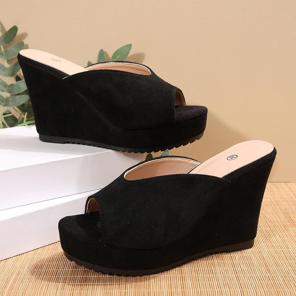 Women Wedge Sandals Open Toe Summer Slippers 10.5cm Platform Heels Comfortable Thick Sole Shoes