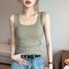 Stylish Elegance Fashion Female Casual Vest H237 Spring and Summer Wide Shoulder Vest Women Big U Neck Bottom Inner Small Vest Women Sleeveless Canvas