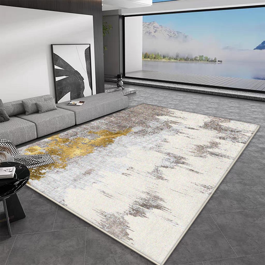 Simple Nordic Luxury Living Room Rug 140x200 Large Bedroom Carpet Fluffy Gold Design Home Decoration Antiskid Hallway Floor Mats
