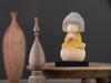 Cat Buddha Five Kalpa Contemplation Amida Original Sculptor and Butsuya Sakai Wooden Carving Buddha Statue Lucky Feng Shui Ornament Buddha,