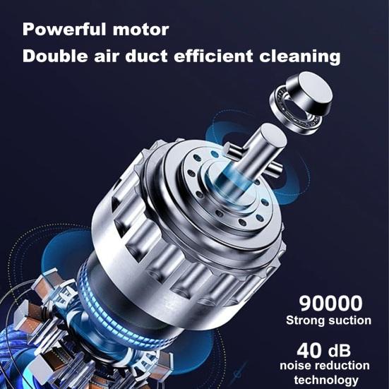 Автомобильный пылесос с трехслойной фильтрацией, мощное всасывание, низкий уровень шума, многофункциональный портативный беспроводной пылесос со светодиодной подсветкой